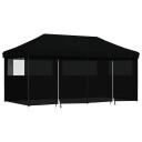 Sammenleggbart partytelt pop-up med 4 sidevegger svart 4004958