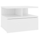  Flytende nattbord hvit 40x31x27 cm konstruert tre