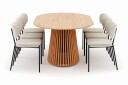 Peyra Spisebord 200 cm Oval med 6 Gemmiano Stoler - Natur