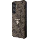 Guess Hardcase for S24 S921 Brun med Grip Stand og 4G Triangle Strass