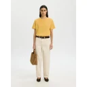Selected Slwessential Ss Boxy Tee Noos Yellow S