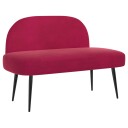 vidaXL Polstret benk med ryggstøtte Vinrød 110 x 60 x 76 cm Fløyel