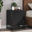  Nattbord svart 40x31x50 cm heltre furu og metall 8721102837685