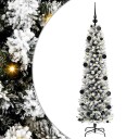  Kunstig juletre Grønn og hvit 150 cm PVC og Metall og Plast