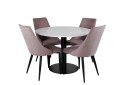 Venture Design Razzia & Leone spisegruppe Hvit/rosa 4 st stoler bord 106 cm