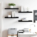 vidaXL Flytende vegghyller 4 stk h?yglans svart 60x23,5x3,8 cm MDF