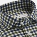 Flanel Slimline Green-White-Navy Check