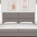  LED Hodegjerde Diamantmønster Taupe 200 cm Stoff