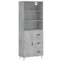 vidaXL Highboard betong grå 69,5x34x180 cm konstruert tre 8720845927844