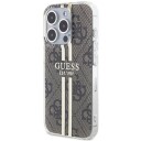 Guess Mobildeksel iML 4G Gold Stripe til iPhone 15 Pro - Brun