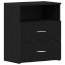  Nattbord 2 stk svart eik 50x32x60 cm laget av tre