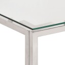  Salongbord sølv rustfritt stål og herdet glass 350017