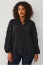 Ellos Plus collection Bluse med blondedetaljer Svart