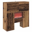 vidaXL Elektrisk peis Gammelt tre 75 x 24,5 x 75 cm Konstruert tre