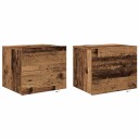  Nattbord med LED lamper 2 stk Veggmontert Gamle tre