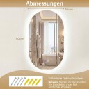 LED baderomsspeil – antidugg justerbart lys 90x55 cm