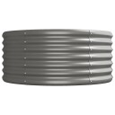 vidaXL Plantekasse pulverlakkert stål 224x80x36 cm grå