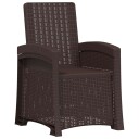 vidaXL Lenestol for hage med rattan look Brun PP