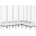 Plantekasse med espalier hvit 160x120x142 cm PP
