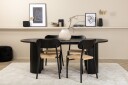 Venture Home Bianca Spisegruppe 200 cm Oval med 4 Polar Stoler Sort