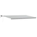 Manuell uttrekkbar markise med LED antrasitt og hvit 500x300 cm