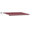  Manuell uttrekkbar markise med LED burgunder 500x300 cm