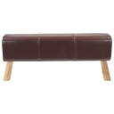 vidaXL benk 110 x 30 x 45 cm Ekte Lær Mørk brun