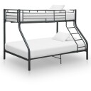 vidaXL Køyeseng ramme svart metall 140x200 cm/90x200 cm