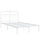  Sengeramme i metall med hodegavl hvit 120x190 cm 8721102645358