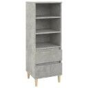 vidaXL Highboard betonggrå 40x36x110 cm konstruert tre