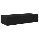  Vegghylle med skuffer svart 80x33x17 cm konstruert tre 8721158650092