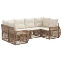 vidaXL Hagesofa Set 6 stk. 6-Antall seter Beige og kremhvitt