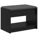 vidaXL Gangbenk Svart Eik 63 x 38 x 45 cm Konstruert treverk og stoff