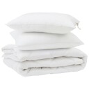  Dyne med puter Argyle pute 3 pcs Hvit 200 x cm Mikrofiber