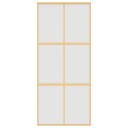 vidaXL Skyvedør gull 90x205 cm frostet ESG glass og aluminium