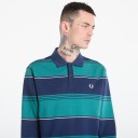 Fred Perry Heavyweight Striped Polo Green M