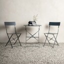 Venture Design Marseille kafésett Mørkgrå 2 stoler & bord 60 cm Grå