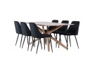 Venture Home Piazza Spisegruppe 180 cm Rektangulær med 6 Night stoler Mocca/Sort