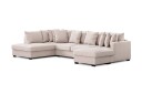 Rossita 5 seters Venstrevendt U formet Dyp Sofa med Divan og Sjeselong i Fløyel   Beige