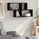  Vegghylle svart 100x20x53 cm konstruert tre