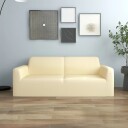 vidaXL 2-seters sofaovertrekk polyester kremhvit