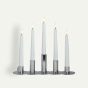 Watt & Veke Lykke kombinerbar lysestake inkl. 5 stk LED-lys Chrome