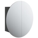 vidaXL Baderomsskap med rundt speil og LED svart 47x47x17,5 cm