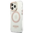 Guess iPhone 13 Pro Max 6,7" Hardt Deksel med MagSafe Gull Metal Outline
