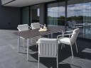 Spisebord utendørs Tolentino 90x180 cm marmoreffekt   Hvit/Grå