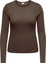 ONLY Carmakoma Carval L/S O Neck Top Jrs Noos   Brown   42 44