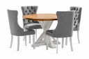 Bloomington Spisegruppe Yorkshire 120 cm Rund inkl. 4 Lossmen Stoler Brun / Hvit
