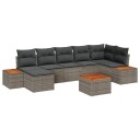 vidaXL Hagesofa Set 8 stk. 7-Antall seter Grå Polyrattan
