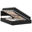  Seng med Oppbevaring med madrass Svart 140 x 190 cm Fløyel
