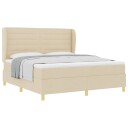  Box Spring Seng med Madrass Krem 180x200 cm Stoff
